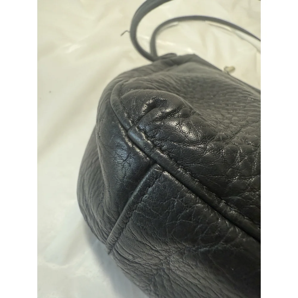 Fossil Vintage Y2K Purse Black Leather Small Crossbody Bag Key Charm